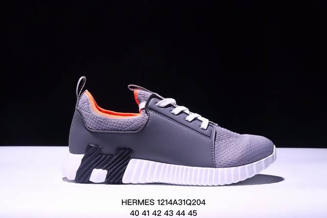 Hermes爱马仕 Bouncing 网布 舒适轻便 系带圆头 低帮 生活休闲鞋 编码：D31261212 Size:40～45 Xm1214Q204