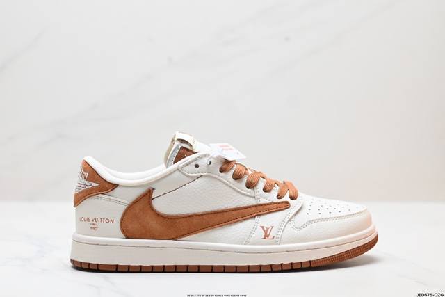 公司级aj1倒勾travis Scott X Air Jordan 1 ” Reverse Mocha “ Aj1乔1 Ts 闪电 联名倒钩 低帮文化篮球鞋 完