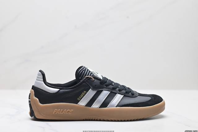 公司级palace Xadidas Originals Samba Puig潮流休闲轻便耐磨防滑低帮板鞋男女同款 绿色 外观设计：这款板鞋采用了黑色和白色的搭配