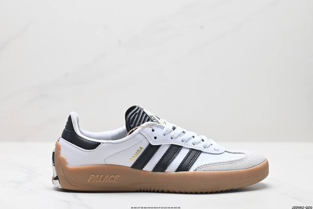 公司级palace Xadidas Originals Samba Puig潮流休闲轻便耐磨防滑低帮板鞋男女同款 绿色 外观设计：这款板鞋采用了黑色和白色的搭配