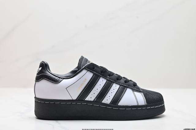 真标adidas Originals Superstar Xlg 贝壳头系列低帮厚底松糕经典百搭休闲运动板鞋 货号:Ie0762 尺码:35.5 36 36.5