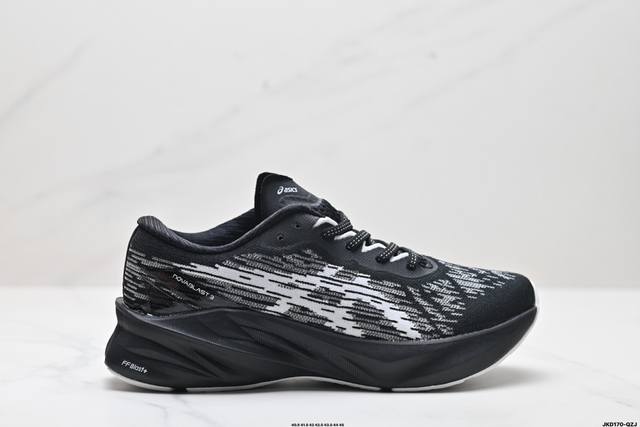 公司级asics Novablast 3 轻盈舒适 织物减震防滑耐磨透气 低帮 训练跑步鞋 货号:1011B458-100 尺码:40.5 41.5 42 42