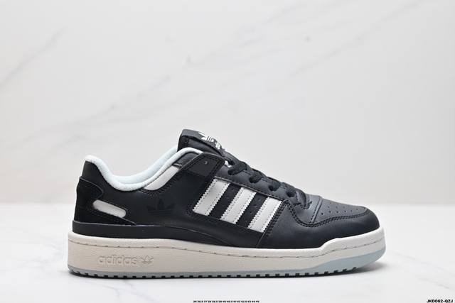 公司级adidas Forum Low Cl三叶草低邦 经典魔术贴复古板鞋 男女潮流头层皮休闲鞋 原楦原数据开发 采用牛培皮革材质 全头层皮鞋面 原盒原标 专供