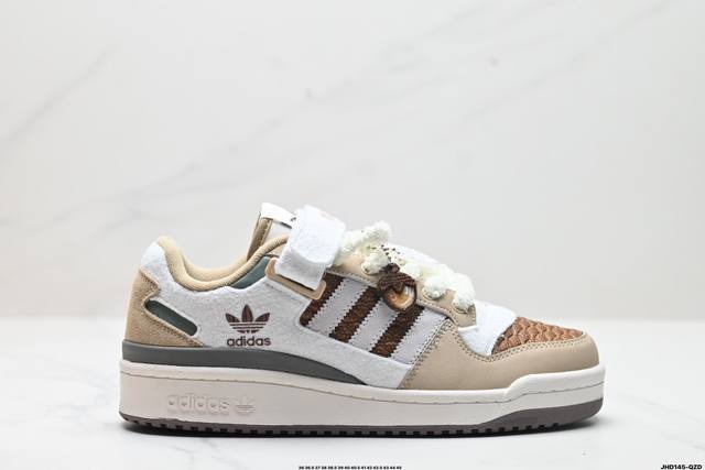 公司级adidas Forum Low Cl三叶草低邦 经典魔术贴复古板鞋 男女潮流头层皮休闲鞋 原楦原数据开发 采用牛培皮革材质 全头层皮鞋面 原盒原标 专供