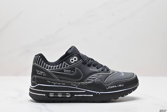 真标nike Air Max 1 耐克气垫 缓震 耐磨运动鞋 鞋身材质均选择皮革 织物 麂皮多种材质覆盖 保证质感的前提下 层次感也相当不错 带有开窗式 Air