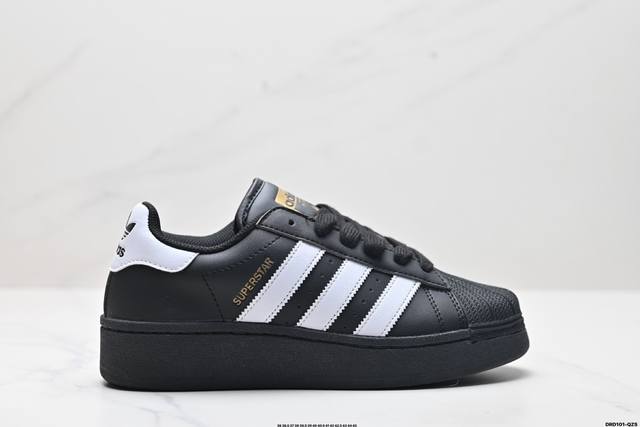 真标adidas Originals Superstar Xlg 贝壳头系列低帮厚底松糕经典百搭休闲运动板鞋 货号:Ig9777 尺码:36 36.5 37 3