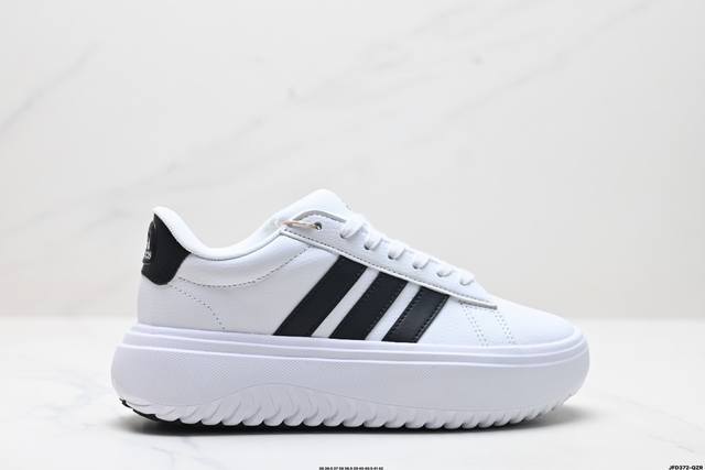 公司级adidas Grand Courtbeat Platform 厚底休闲 耐磨 低帮 板鞋 货号:Ie1092 尺码:36 36.5 37 38 38.5