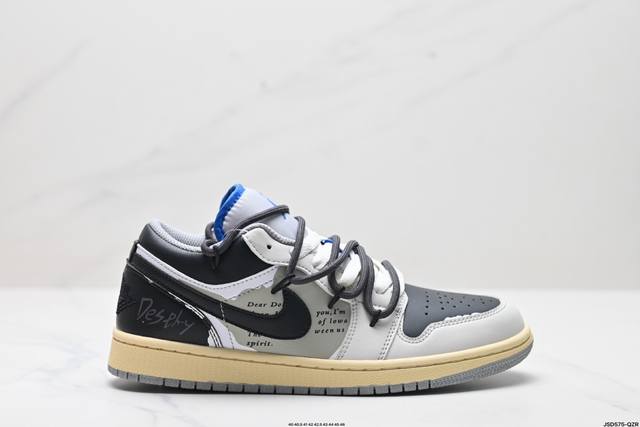 公司级air Jordan 1 Low 绑带白黑蓝 官方同步新色 原装级产物 拒绝公底 立体鞋型 细节完美 高清洁度 购置公司同步原材料 原汁原味 忠于原版 货