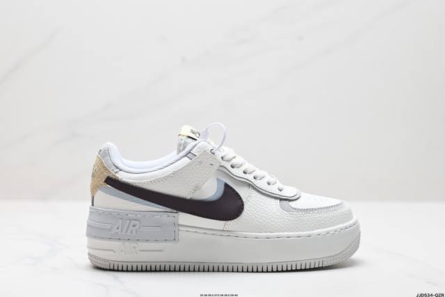 真标耐克nike Wmns Air Force 1 Shadow全新少女系解构主义设计 马卡龙空军一号轻量增高低帮百搭板鞋 为经典设计注入玩味元素 分层结构、加