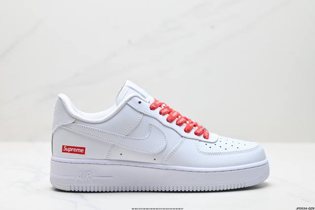 公司级耐克nike Air Force 1’07 空军一号低帮百搭休闲运动板鞋。柔软、弹性十足的缓震性能和出色的中底设计，横跨复古与现代的外型结合，造就出风靡全