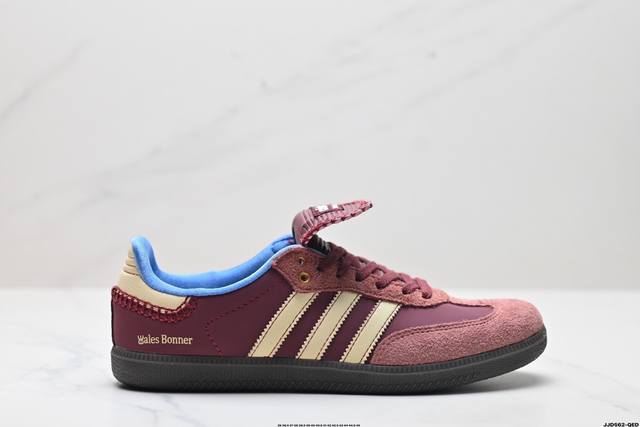 真标adidas Originals Wales Bonner Samba Og桑巴舞系列绅士德训足球风百搭低帮休闲运动板鞋 货号:Ig8181 尺码:36 3