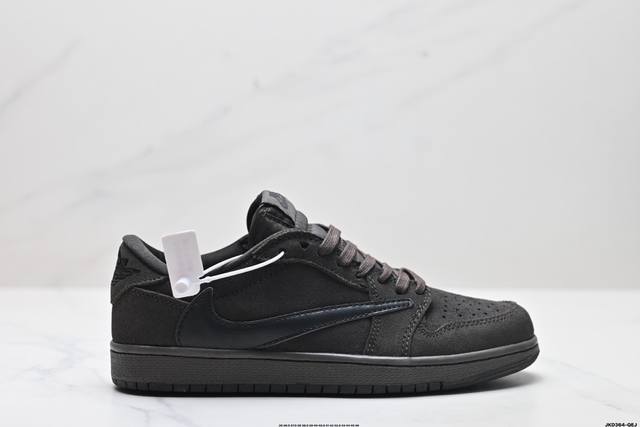 公司级aj1倒勾travis Scott X Air Jordan 1 ” Reverse Mocha “ Aj1乔1 Ts 闪电 联名倒钩 低帮文化篮球鞋 货