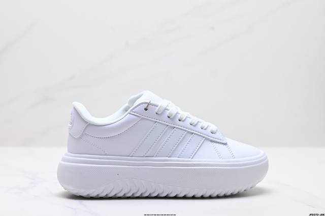 公司级adidas Grand Courtbeat Platform 厚底休闲 耐磨 低帮 板鞋 货号:Ie1089 尺码:36 36.5 37 38 38.5