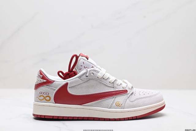 公司级aj1倒勾travis Scott X Air Jordan 1 ” Reverse Mocha “ Aj1乔1 Ts 闪电 联名倒钩 低帮文化篮球鞋 完