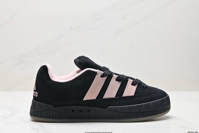 公司级adidas Adimatic Low 马蒂奇系列低帮 复古鲨鱼面包鞋运动休闲滑板板鞋 整个鞋面由色彩艳丽的麂皮制成 搭配品牌标志性大尺寸三条纹 Logo