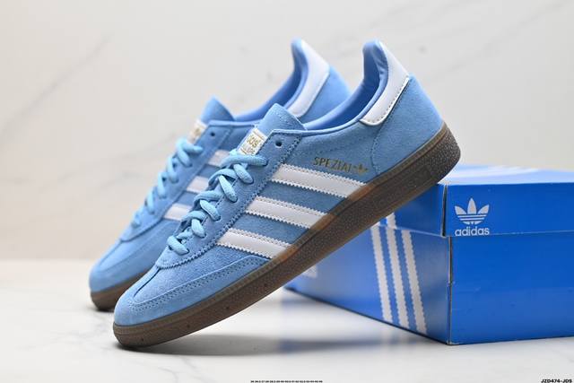 公司级adidas Handball Spezial 官方正确版本 阿迪达斯经典款 复古休闲板鞋 全鞋采用反毛皮制作 牛筋耐磨大底 承载青春情怀的板鞋 经典三条