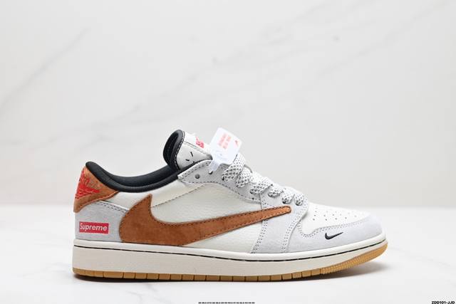 公司级aj1倒勾travis Scott X Air Jordan 1 ” Reverse Mocha “ Aj1乔1 Ts 闪电 联名倒钩 低帮文化篮球鞋 完