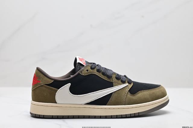 福利公司级nike Aj1倒勾travis Scott X Air Jordan 1 Reverse Mocha Aj1乔1 联名倒钩 低帮文化篮球鞋 货号:D