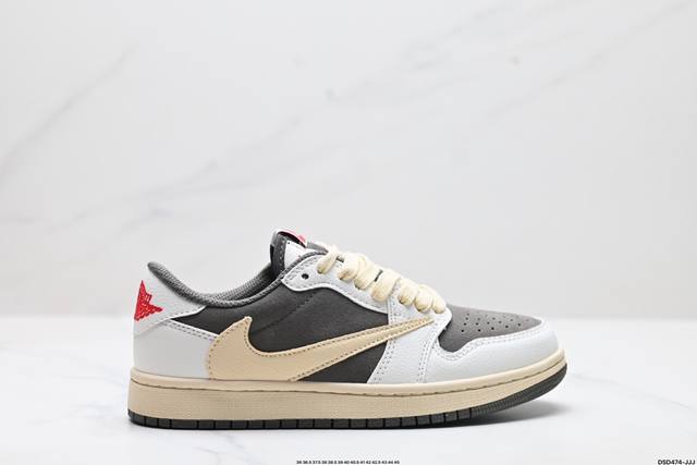 福利公司级nike Aj1倒勾travis Scott X Air Jordan 1 Reverse Mocha Aj1乔1 联名倒钩 低帮文化篮球鞋 货号:D