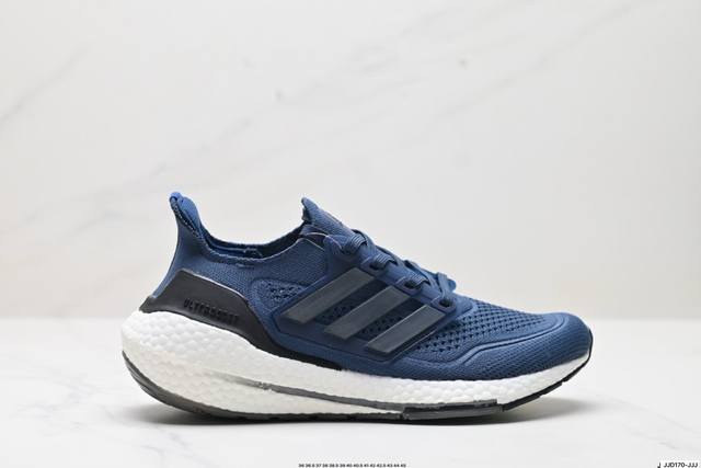 真标阿迪达斯adidas Ultraboost Ub21全掌爆米花休闲运动跑鞋 采用网材搭配反光皮革鞋面 配上stretchweb网格外底和boost中底 货号