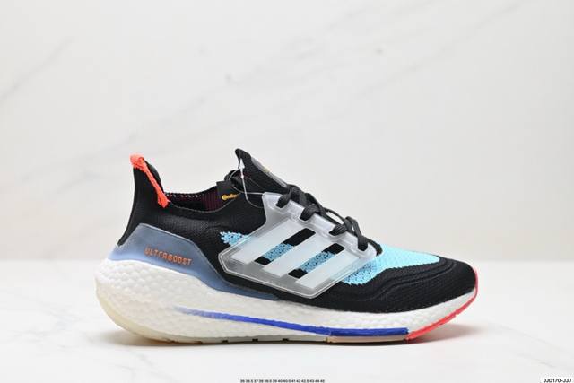 真标阿迪达斯adidas Ultraboost Ub21全掌爆米花休闲运动跑鞋 采用网材搭配反光皮革鞋面 配上stretchweb网格外底和boost中底 货号