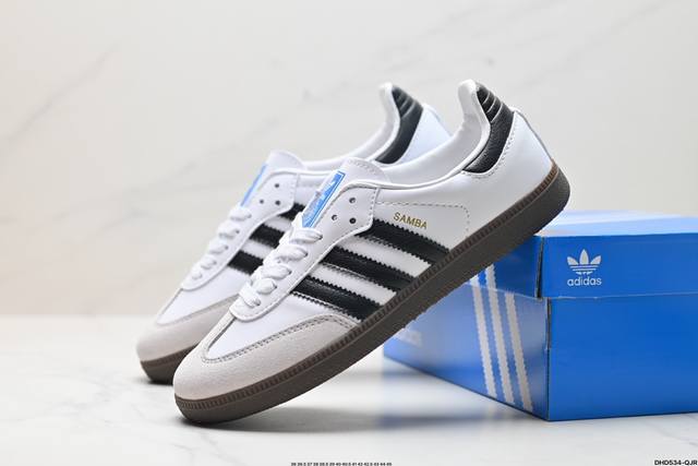 真标阿迪达斯三叶草adidas Originals Samba Og桑巴舞系列绅士德训足球风百搭低帮休闲运动板鞋 货号:B75 6 尺码:36 36.5 37