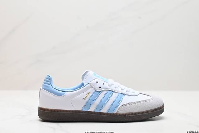 真标阿迪达斯三叶草adidas Originals Samba Og桑巴舞系列绅士德训足球风百搭低帮休闲运动板鞋 货号:B75 6 尺码:36 36.5 37