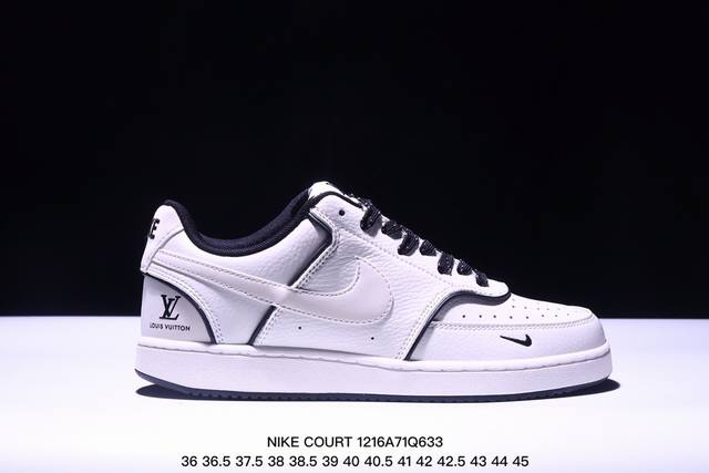 真标nike Court Vision Lo 低帮百搭 透气休闲运动板鞋 兼顾舒适脚感和出众风范 演绎匠心之作 结构性的支撑贴合感结合复古篮球设计 货号: 尺码