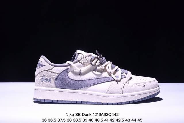 海外爆款限量发售！公司级 Nike Sb Dunk Low“ Supreme联名 灰白蓝勾抽绳” 周年高端定制 低帮休闲板鞋 定制鞋盒 大厂纯原品质出货 超高清