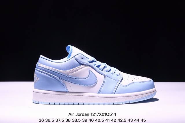 Air Jordan 1 Low 低帮 蓝柠檬 Aj1 乔丹1代 Aj1 乔1 低邦 蓝黄拼接 乔丹篮球鞋系列 鞋身采用蓝色皮革勾勒轮廓，明黄色注入后跟收尾，营