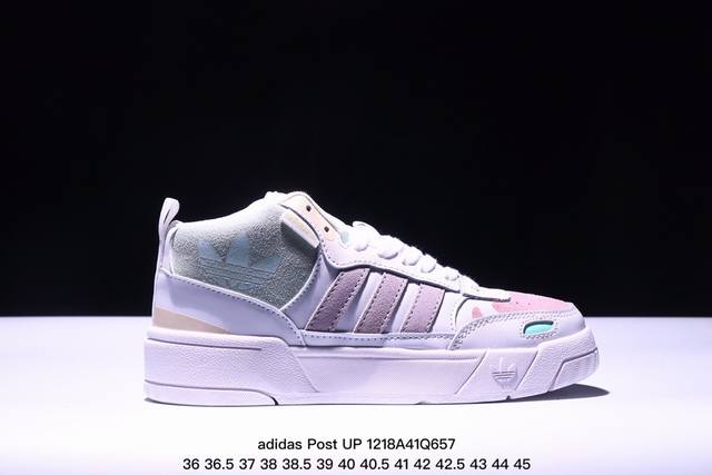 公司级 阿迪达斯 Adidas Originals Post Up中邦 这款adidas经典款，延续篮球场基因，同时融入摩登气质，含锯齿状三条纹和绒面革鞋头盖，