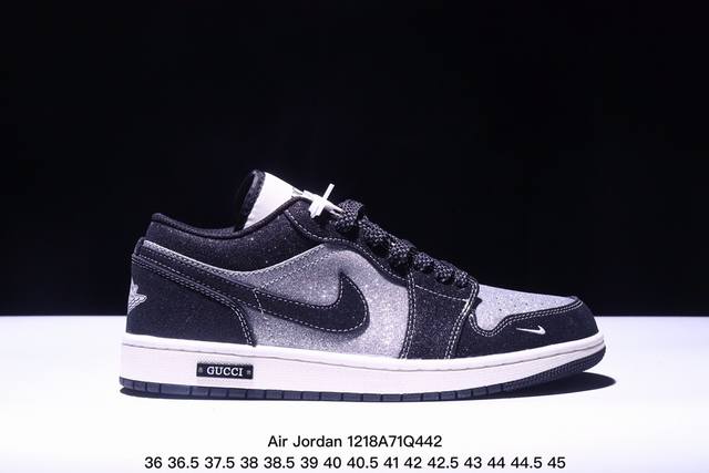 海外爆款限量发售！公司级 Nike Jordan Air Jordan 1“满天星辰” 高端定制 低帮 复古 减震 防滑 耐磨 篮球鞋 定制鞋盒 大厂纯原品质出