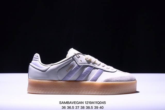 Adidas 阿迪达斯 男女运动鞋 三叶草 Hello Kitty 猫 Sambavegan休闲鞋德训复古板鞋经典运动鞋，采用环保设计的焕新adidas Sam