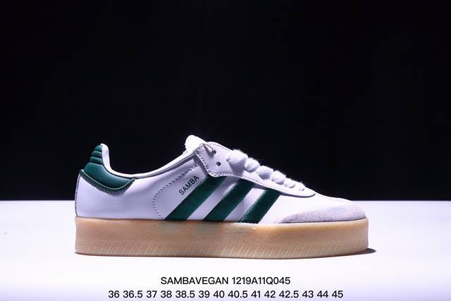 Adidas 阿迪达斯 男女运动鞋 三叶草 Hello Kitty 猫 Sambavegan休闲鞋德训复古板鞋经典运动鞋，采用环保设计的焕新adidas Sam