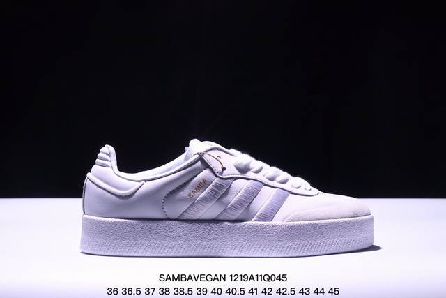 Adidas 阿迪达斯 男女运动鞋 三叶草 Hello Kitty 猫 Sambavegan休闲鞋德训复古板鞋经典运动鞋，采用环保设计的焕新adidas Sam