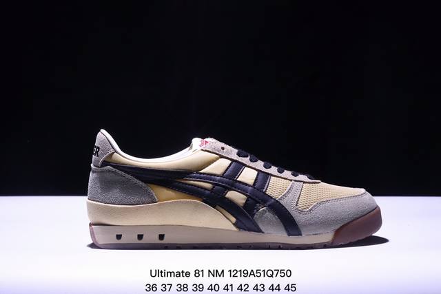 鬼冢虎 Onitsuka Tiger Ultimate 81 Nm Low 塞拉诺系列低帮薄底复古经典百搭休闲慢跑鞋 用翻毛皮组合网织织物鞋面材质 内嵌orth