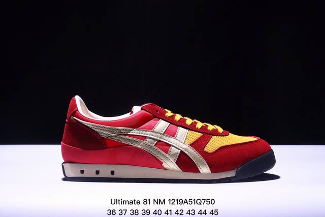 鬼冢虎 Onitsuka Tiger Ultimate 81 Nm Low 塞拉诺系列低帮薄底复古经典百搭休闲慢跑鞋 用翻毛皮组合网织织物鞋面材质 内嵌orth