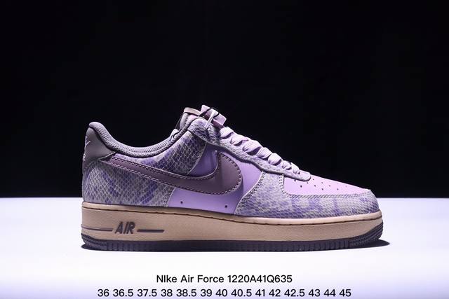 纯原级别 Nike Air Force 1 Low “紫蛇皮” 货号：Hf2898-500 原厂冲刀皮料切割干净 无任何毛边 清洁度细节完美 做工细节全方位比对