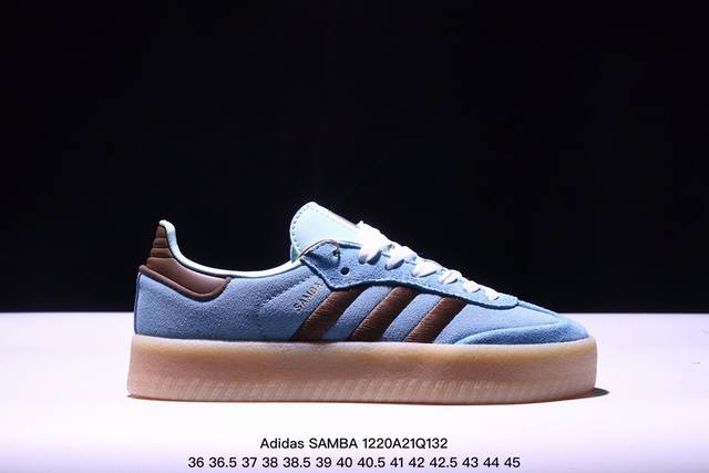 Adidas三叶草samba Valentne 厚底休闲板鞋 实拍首发 该鞋款鞋面采用多种材料拼接 缝 车线 Superstar系列又备受众多滑板爱好者的青睐