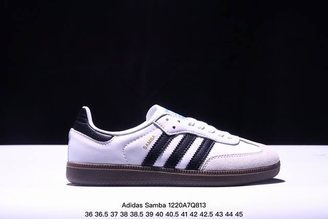 真标阿迪达斯三叶草adidas Originals Samba Og桑巴舞系列绅士德训足球风百搭低帮休闲运动板鞋 货号:B75 6 尺码:36 36.5 37