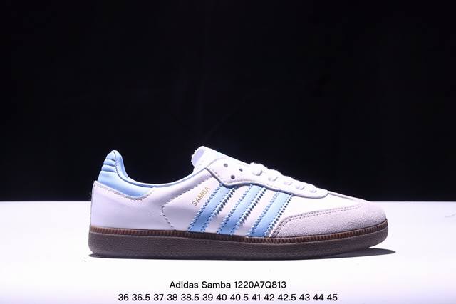 真标阿迪达斯三叶草adidas Originals Samba Og桑巴舞系列绅士德训足球风百搭低帮休闲运动板鞋 货号:B75 6 尺码:36 36.5 37