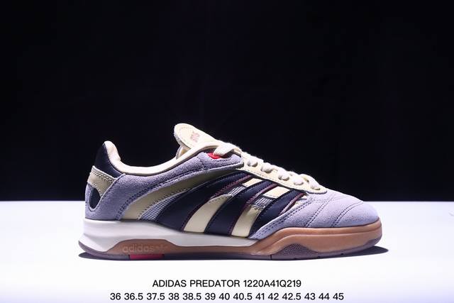 公司级阿迪达斯adidas Predator Freestyle 复古单品 展示高质量的工艺 带有装饰的超锁缝制和无缝的手感 柔软 柔软的皮革造型和标志性的3条