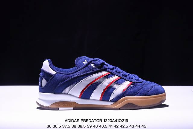 公司级阿迪达斯adidas Predator Freestyle 复古单品 展示高质量的工艺 带有装饰的超锁缝制和无缝的手感 柔软 柔软的皮革造型和标志性的3条