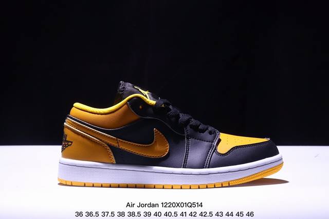 Air Jordan 1 Low 低帮 蓝柠檬 Aj1 乔丹1代 Aj1 乔1 低邦 蓝黄拼接 乔丹篮球鞋系列 鞋身采用蓝色皮革勾勒轮廓，明黄色注入后跟收尾，营