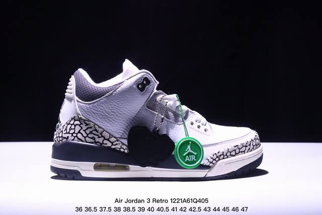 公司级air Jordan 3 Retro 迈克尔 乔丹aj3代中帮复古休闲运动文化篮球鞋 货号:Dx6660-900 尺码:36 36.5 37.5 38 3