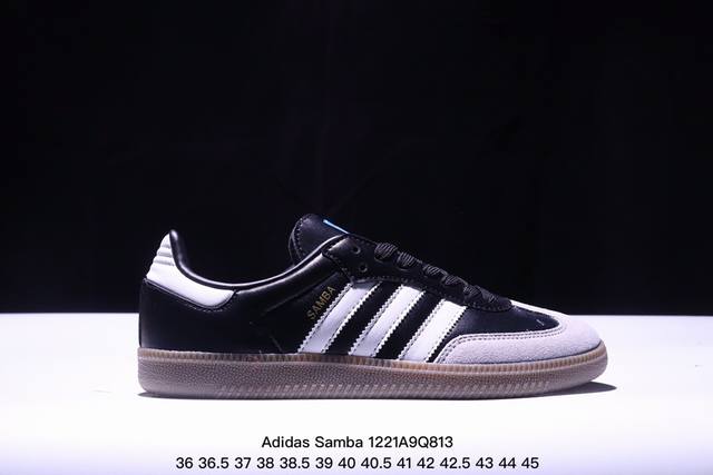 真标阿迪达斯三叶草adidas Originals Samba Og 桑巴舞系列绅士德训足球风百搭低帮休闲运动板鞋 货号:Ie6522 尺码:36 36.5 3