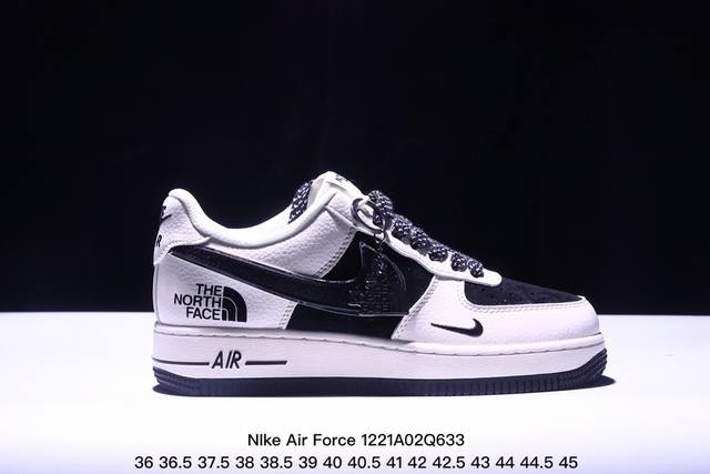 海外限量发售！公司级nike Air Force 1 '07 Low “北面联名--满天星红勾白配色”空军一号 低帮 运动鞋 休闲鞋 折边针车 工艺难度大 原楦