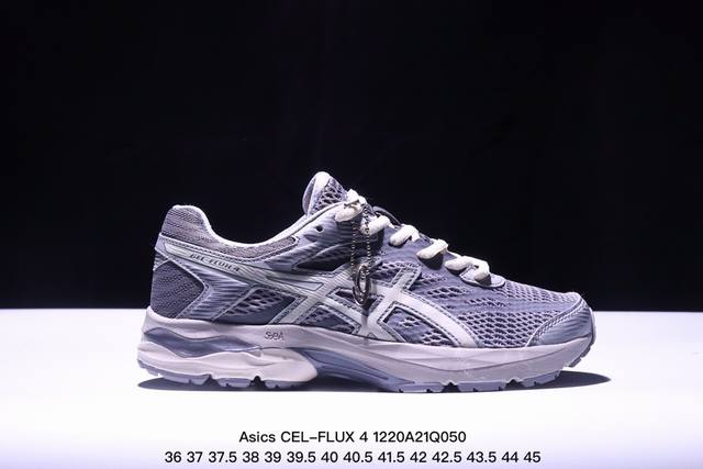 亚瑟士asics Cel-Cel-Flux 4复古单品 网面休闲透气跑步鞋 鞋款采用亚瑟士amplifoam科技 为运动中带来回弾性和轻量性感受 工程网眼鞋面提