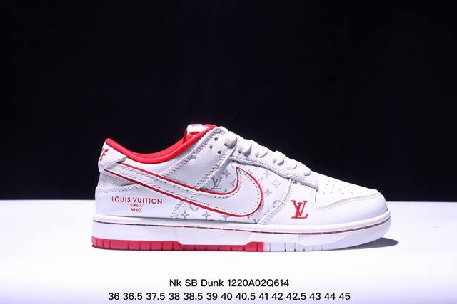 Nk Sb Dunk Low Lv联名红白 3M反光 夜光效果 周年高端定制 低帮休闲板鞋 #高端定制鞋盒 大厂纯原品质出货 超高清洁度 皮料切割干净无任何毛边