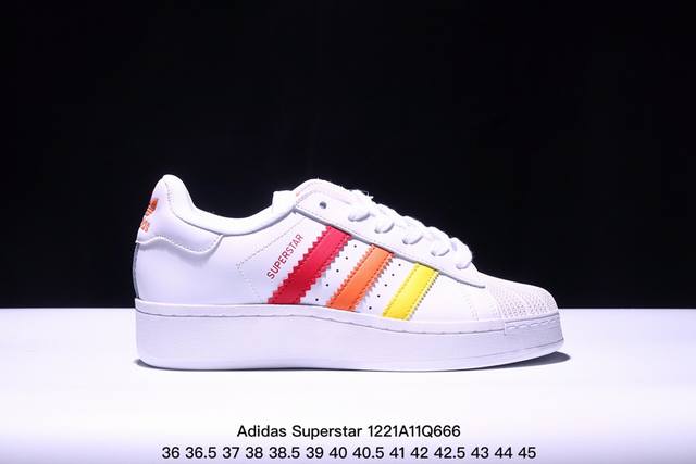 阿迪达斯 三叶草adidas Originals Superstar Xlg 贝壳头系列低帮厚底松糕经典百搭休闲运动板鞋b“皮革深蓝米白生胶底”Id5699 尺